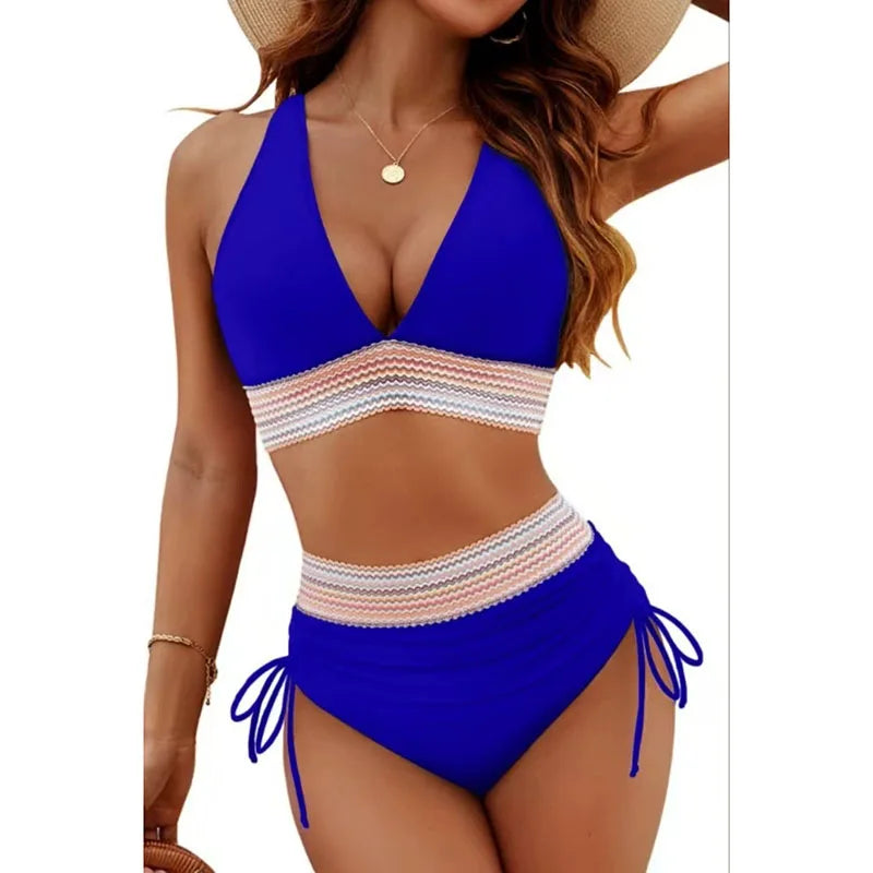 Bikini Vita Alta Scollo V con Imbottitura